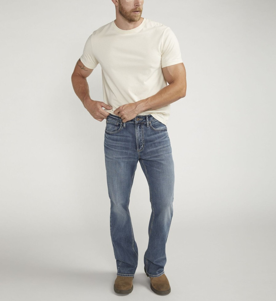 Men Silver Jeans | Craig Classic Fit Bootcut Jeans