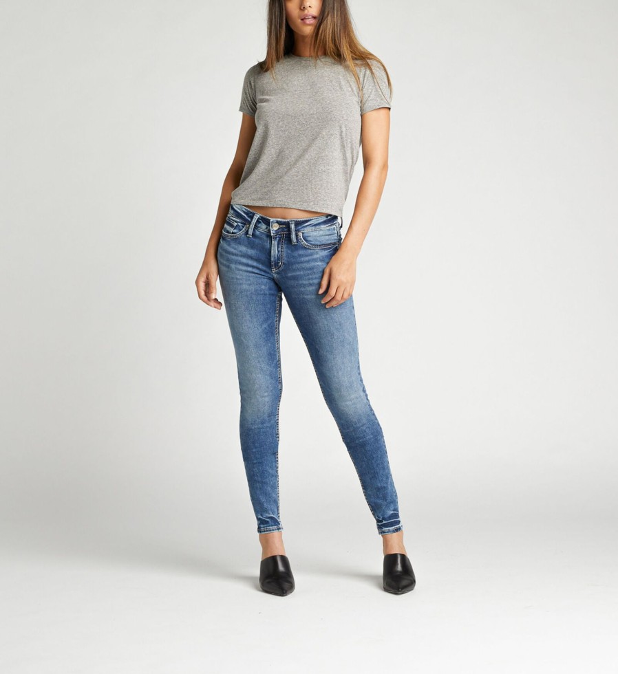 Women Silver Jeans | Suki Mid Rise Skinny Jeans