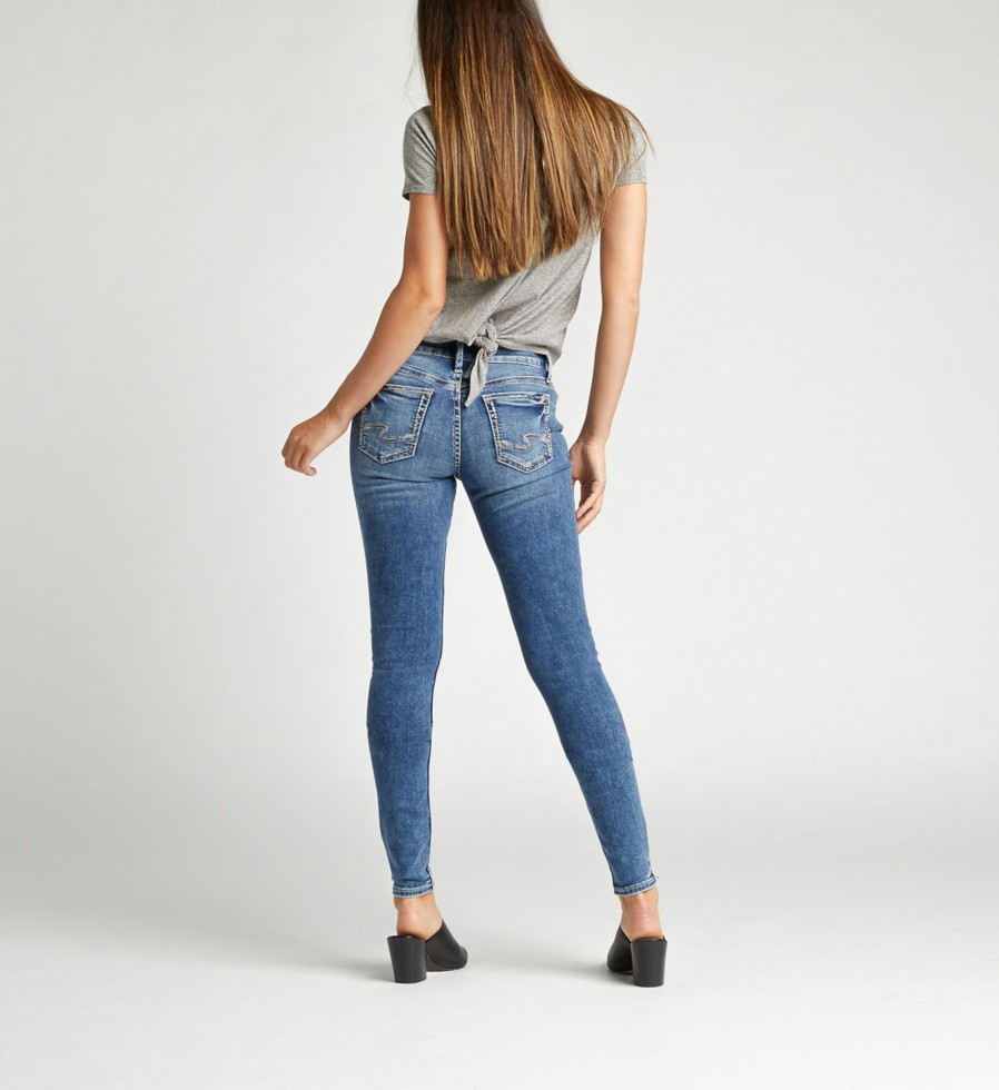 Women Silver Jeans | Suki Mid Rise Skinny Jeans