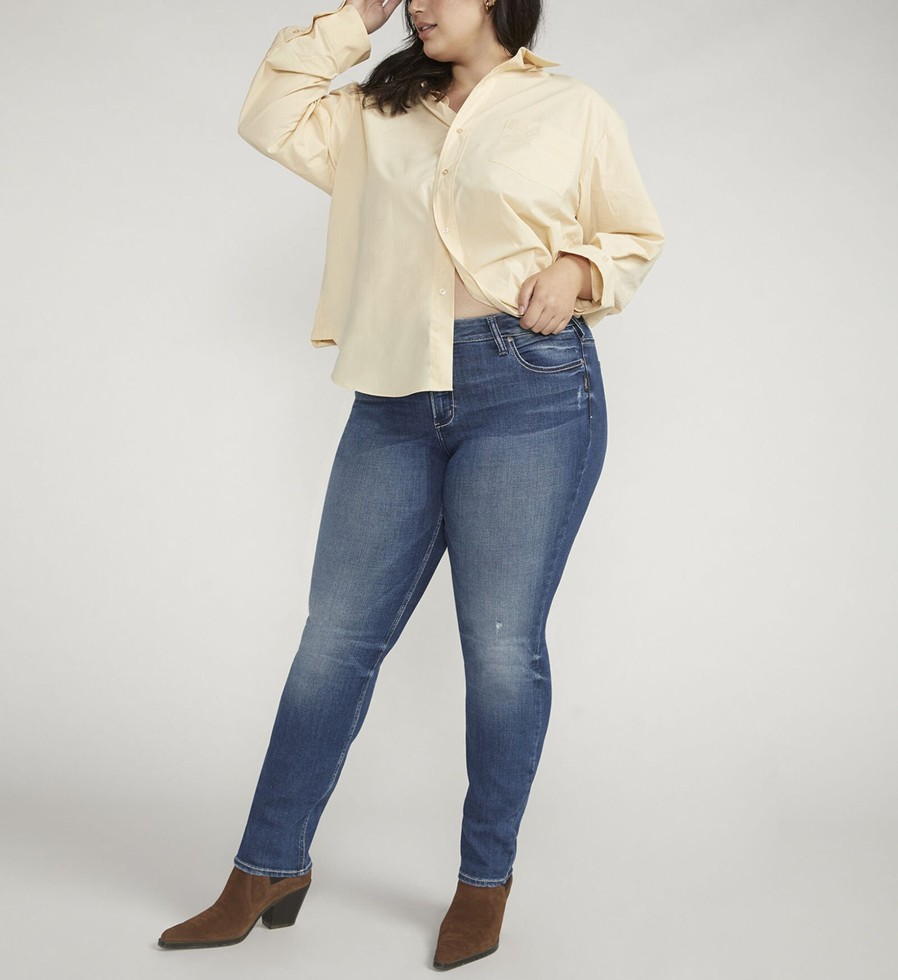 Plus Silver Jeans | Suki Mid Rise Straight Leg Jeans Plus Size