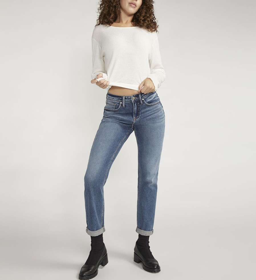 Women Silver Jeans | Beau High Rise Slim Leg Jeans