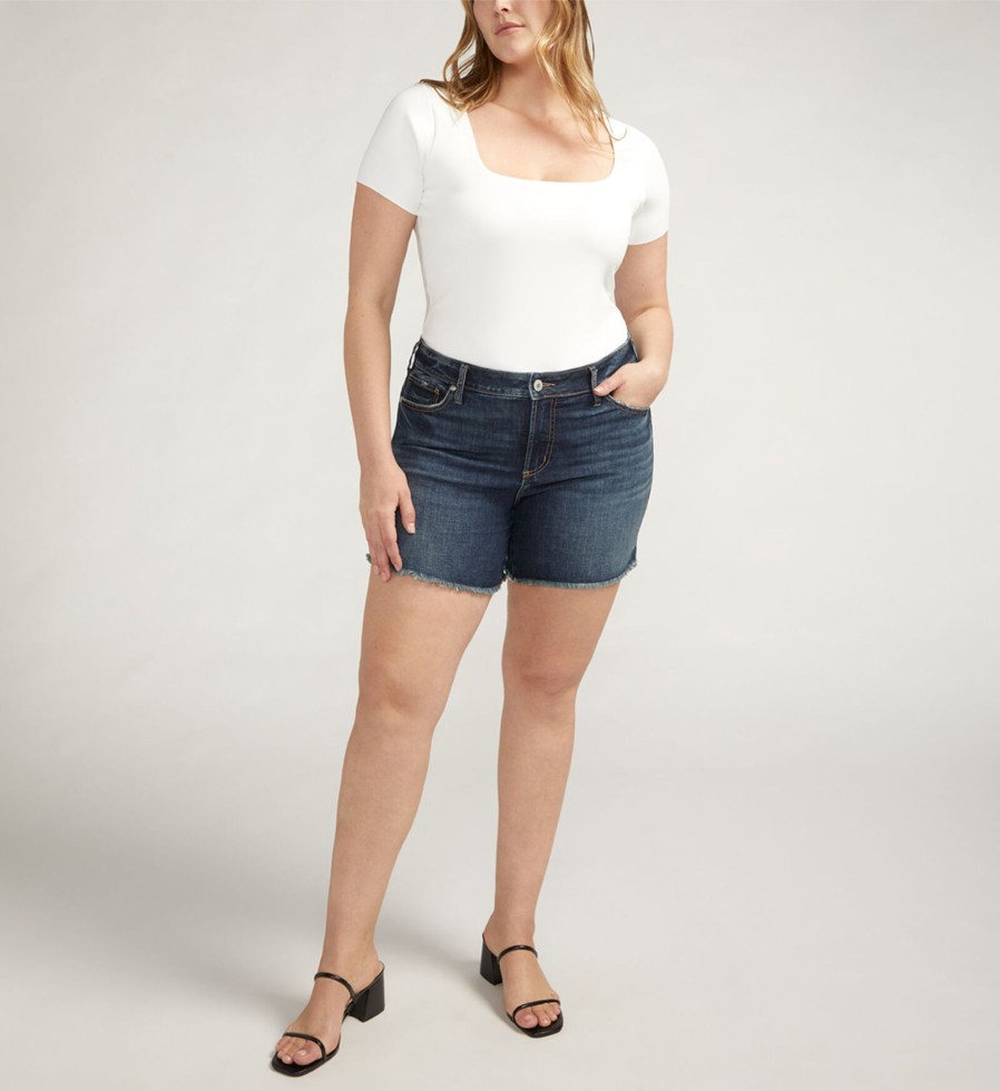 Plus Silver Jeans | Suki Mid Rise Luxe Stretch Shorts Plus Size