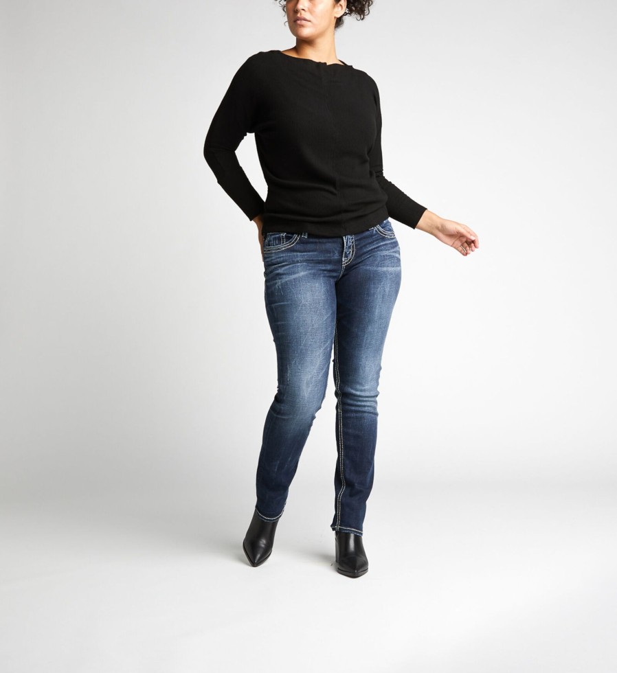 Plus Silver Jeans | Suki Mid Rise Straight Leg Jeans Plus Size