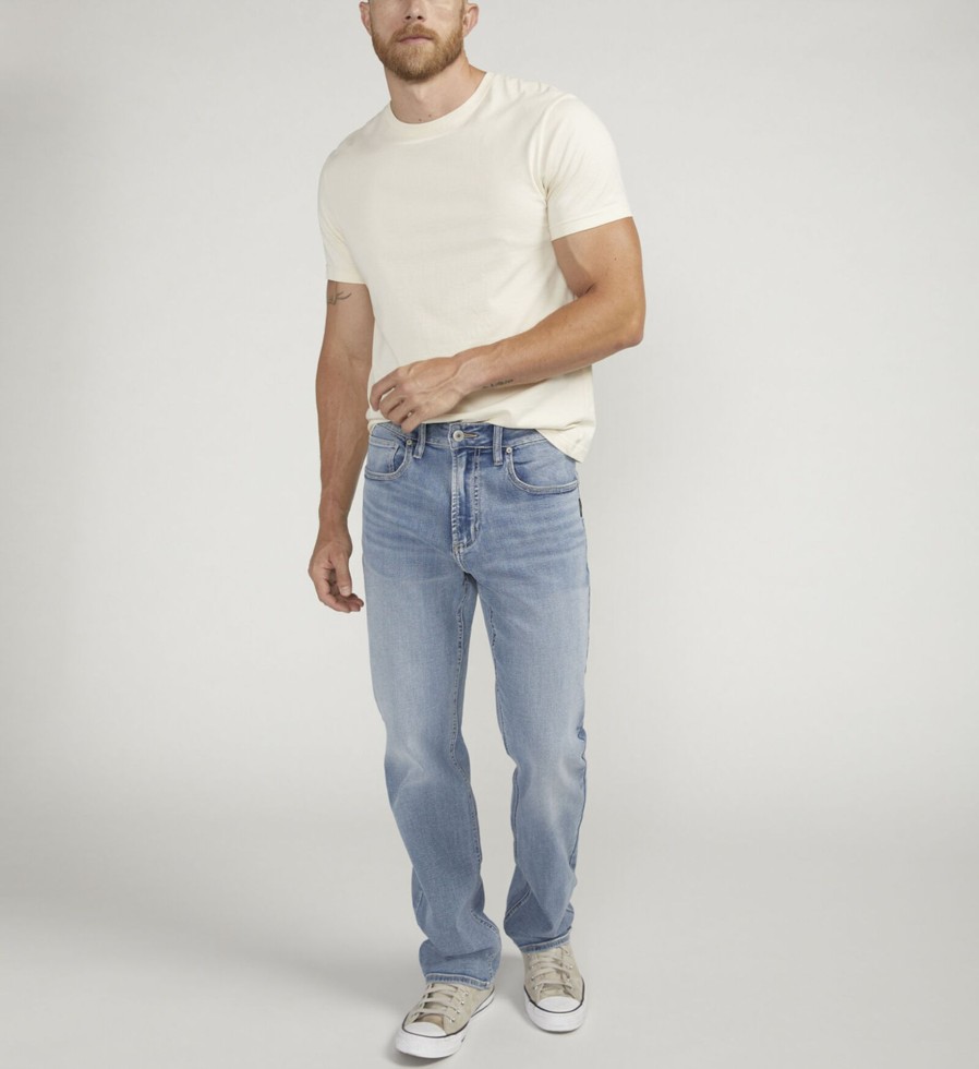 Men Silver Jeans | Grayson Classic Fit Straight Leg Jeans