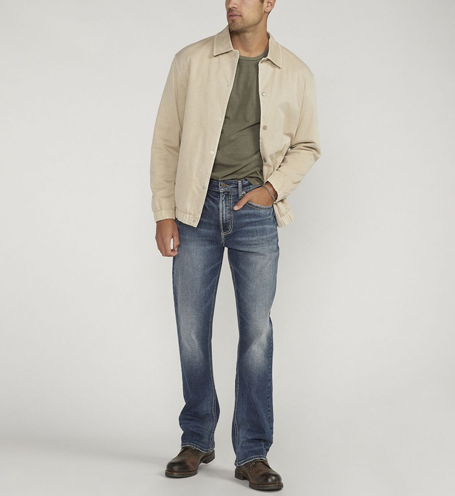 Men Silver Jeans | Craig Classic Fit Bootcut Jeans