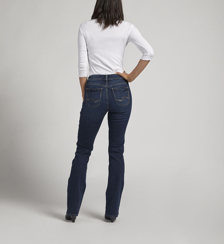 Women Silver Jeans | Elyse Mid Rise Slim Bootcut Jeans