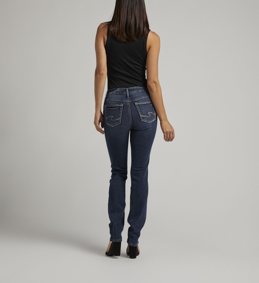 Women Silver Jeans | Suki Mid Rise Straight Leg Jeans