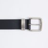 Men Silver Jeans | Classic Leather Mens Belt