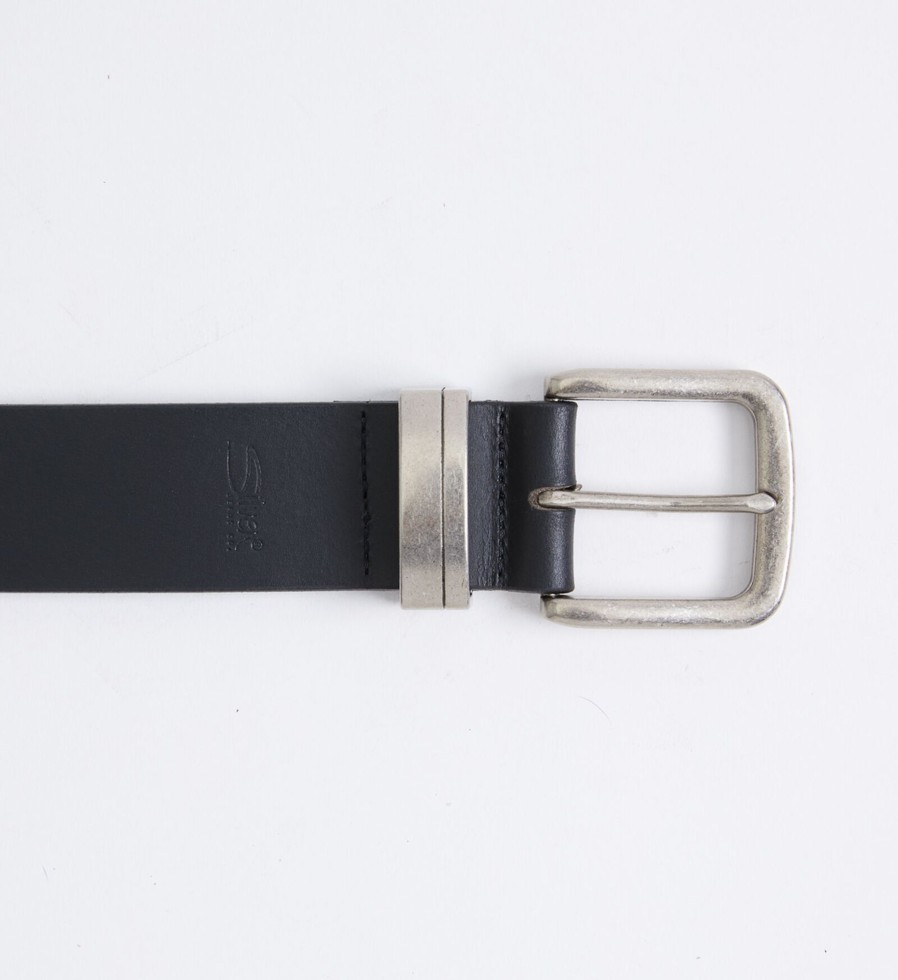 Men Silver Jeans | Classic Leather Mens Belt