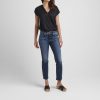 Women Silver Jeans | Elyse Mid Rise Straight Crop Jeans