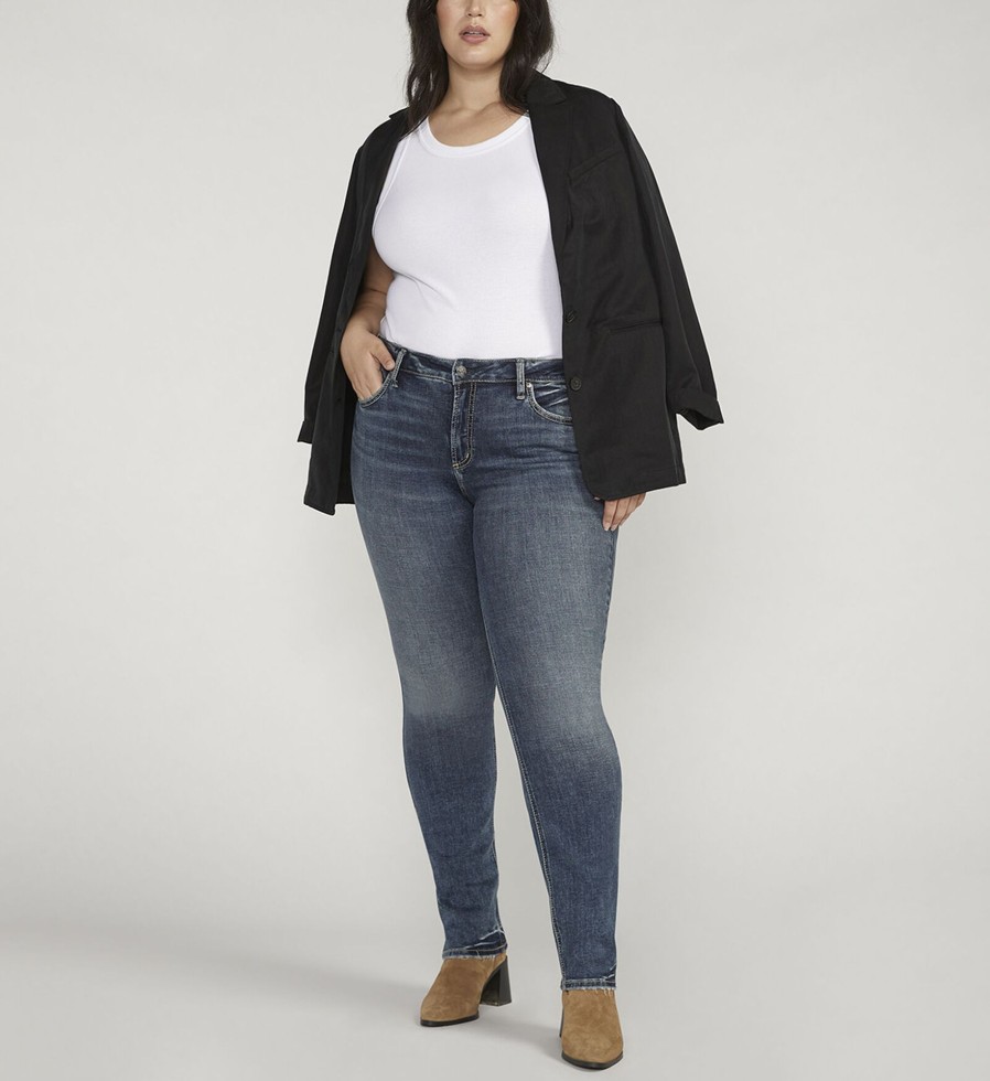 Plus Silver Jeans | Suki Mid Rise Straight Leg Jeans Plus Size