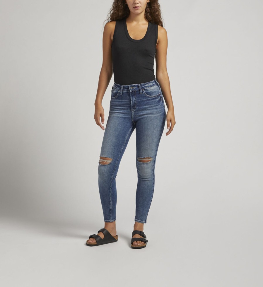 Women Silver Jeans | Infinite Fit High Rise Skinny Jeans