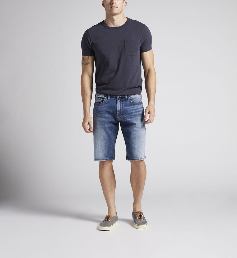 Men Silver Jeans | Zac Relaxed Fit Short