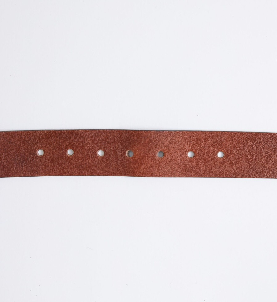 Men Silver Jeans | Pebbled Brown Leather Mens Belt